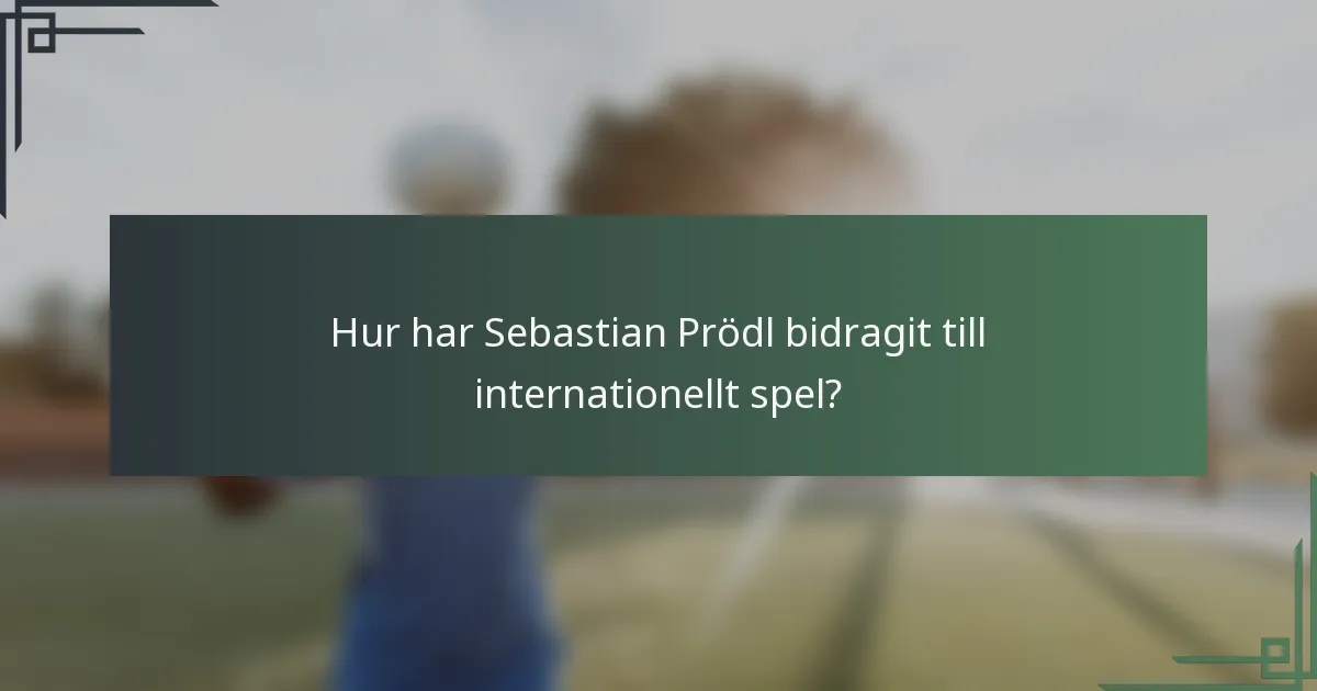 Hur har Sebastian Prödl bidragit till internationellt spel?