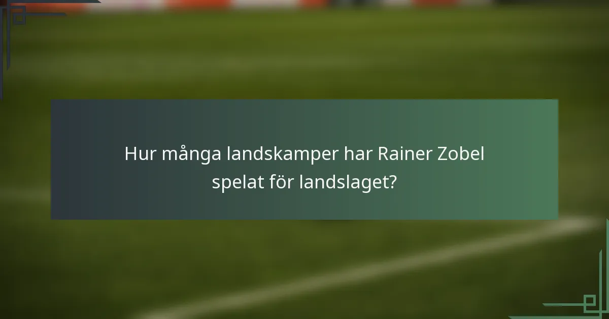 Hur många landskamper har Rainer Zobel spelat för landslaget?