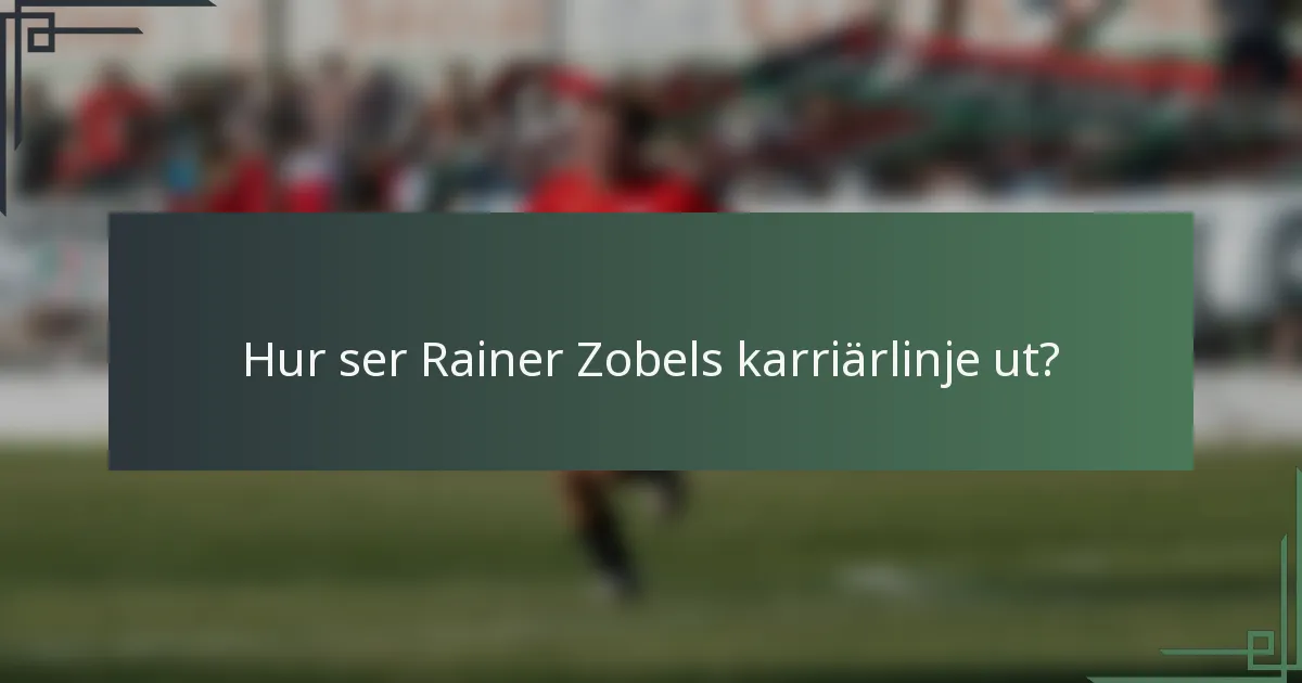 Hur ser Rainer Zobels karriärlinje ut?