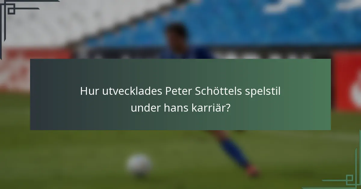 Hur utvecklades Peter Schöttels spelstil under hans karriär?