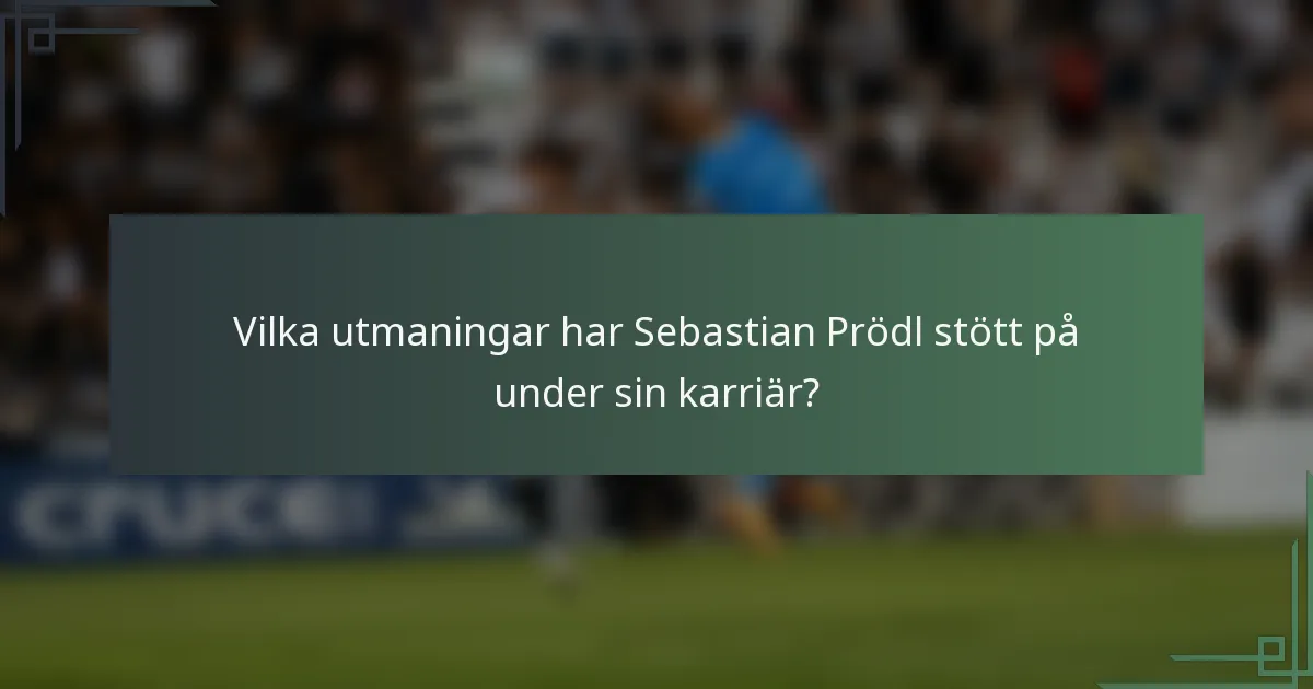 Vilka utmaningar har Sebastian Prödl stött på under sin karriär?